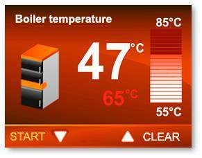 Controller screen showing the list of alarms that have occurred